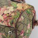 GUCCI GG Supreme Boston Bag PVC Beige Silver 409529 Auth ep14278-10