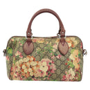 GUCCI GG Supreme Boston Bag PVC Beige Silver 409529 Auth ep14278-2