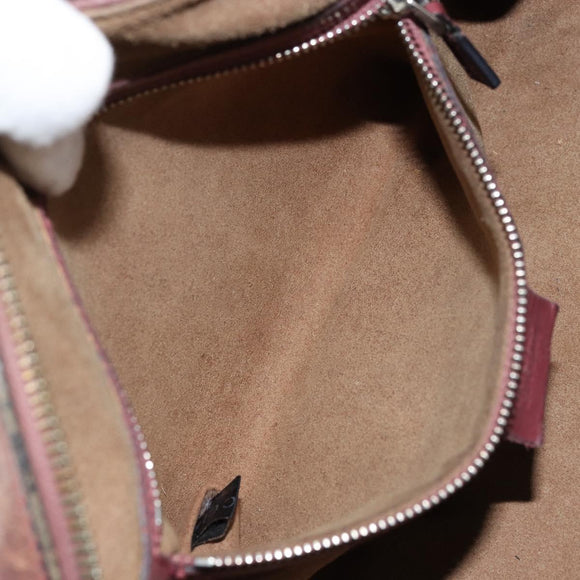 GUCCI GG Supreme Boston Bag PVC Beige Silver 409529 Auth ep14278