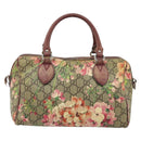 GUCCI GG Supreme Boston Bag PVC Beige Silver 409529 Auth ep14278-3