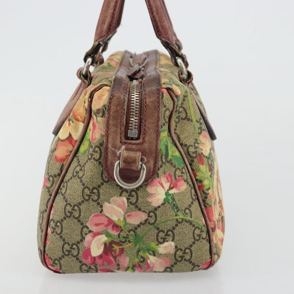 GUCCI GG Supreme Boston Bag PVC Beige Silver 409529 Auth ep14278