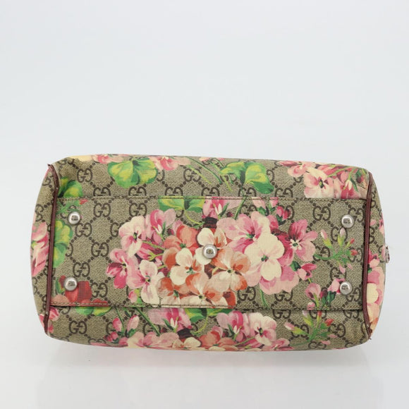 GUCCI GG Supreme Boston Bag PVC Beige Silver 409529 Auth ep14278
