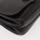 GUCCI Shoulder Bag Leather Brown Gold Auth ep14284-9