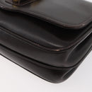 GUCCI Shoulder Bag Leather Brown Gold Auth ep14284-14