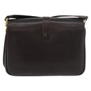 GUCCI Shoulder Bag Leather Brown Gold Auth ep14284-2