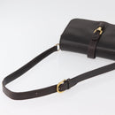 GUCCI Shoulder Bag Leather Brown Gold Auth ep14284-7