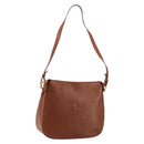 FENDI Shoulder Bag Leather Brown Gold Auth ep14286A-1