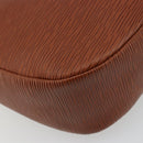 FENDI Shoulder Bag Leather Brown Gold Auth ep14286A-18