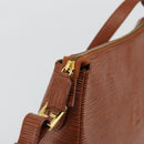 FENDI Shoulder Bag Leather Brown Gold Auth ep14286A-9