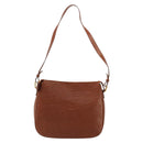 FENDI Shoulder Bag Leather Brown Gold Auth ep14286A-13