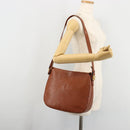 FENDI Shoulder Bag Leather Brown Gold Auth ep14286A-23