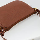 FENDI Shoulder Bag Leather Brown Gold Auth ep14286A-6