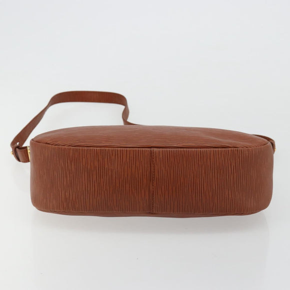 FENDI Shoulder Bag Leather Brown Gold Auth ep14286A