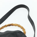 GUCCI Bamboo Shoulder Bag Leather 2way Black Gold 001 1577 Auth ep14290-10