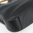 GUCCI Bamboo Shoulder Bag Leather 2way Black Gold 001 1577 Auth ep14290-13
