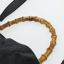 GUCCI Bamboo Shoulder Bag Leather 2way Black Gold 001 1577 Auth ep14290-8