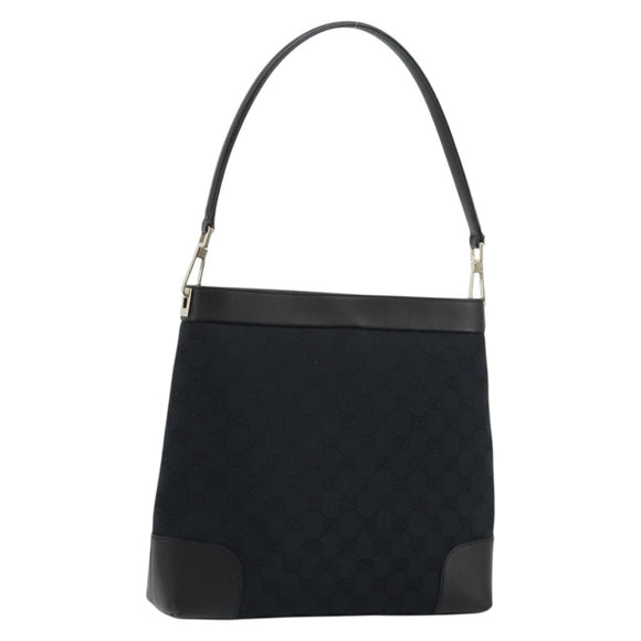 GUCCI GG Canvas Shoulder Bag Black Gold 001 4231 Auth ep14295A