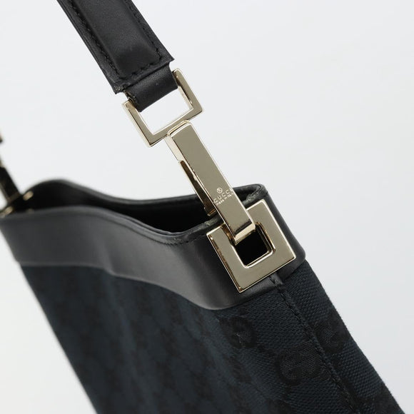 GUCCI GG Canvas Shoulder Bag Black Gold 001 4231 Auth ep14295A