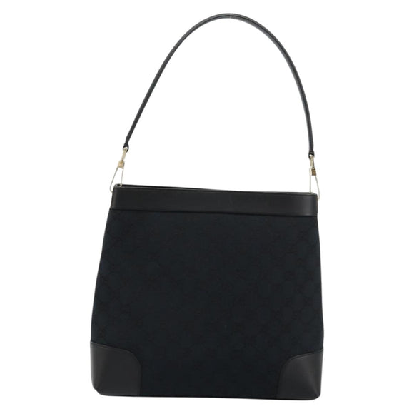 GUCCI GG Canvas Shoulder Bag Black Gold 001 4231 Auth ep14295A