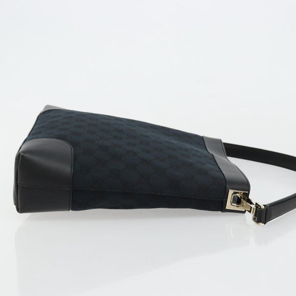GUCCI GG Canvas Shoulder Bag Black Gold 001 4231 Auth ep14295A