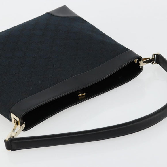 GUCCI GG Canvas Shoulder Bag Black Gold 001 4231 Auth ep14295A
