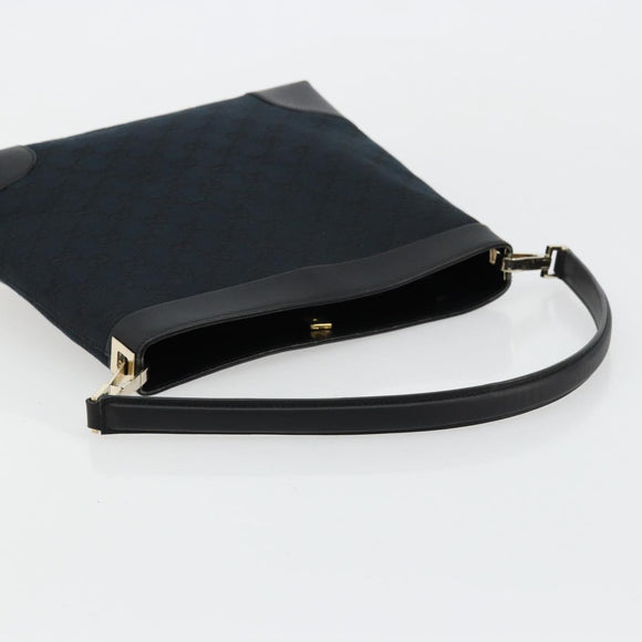 GUCCI GG Canvas Shoulder Bag Black Gold 001 4231 Auth ep14295A