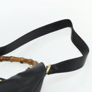 GUCCI Bamboo Hand Bag Leather 2way Black Gold 001 3754 1577 Auth ep14302-15