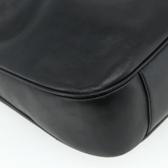 GUCCI Bamboo Hand Bag Leather 2way Black Gold 001 3754 1577 Auth ep14302