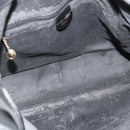 GUCCI Bamboo Hand Bag Leather 2way Black Gold 001 3754 1577 Auth ep14302-11