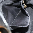 GUCCI Bamboo Hand Bag Leather 2way Black Gold 001 3754 1577 Auth ep14302-22