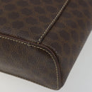 CELINE Macadam Canvas Vanity Hand Bag PVC Leather Brown Gold Auth ep14305-16