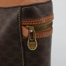 CELINE Macadam Canvas Vanity Hand Bag PVC Leather Brown Gold Auth ep14305-9