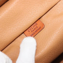 CELINE Macadam Canvas Vanity Hand Bag PVC Leather Brown Gold Auth ep14305-18