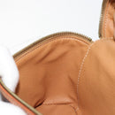 CELINE Macadam Canvas Vanity Hand Bag PVC Leather Brown Gold Auth ep14305-20