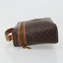 CELINE Macadam Canvas Vanity Hand Bag PVC Leather Brown Gold Auth ep14305-4
