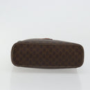 CELINE Macadam Canvas Vanity Hand Bag PVC Leather Brown Gold Auth ep14305-5