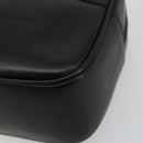 GUCCI Bamboo Chain Shoulder Bag Leather Black Gold Auth ep14306-9