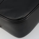 GUCCI Bamboo Chain Shoulder Bag Leather Black Gold Auth ep14306-14
