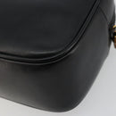 GUCCI Bamboo Chain Shoulder Bag Leather Black Gold Auth ep14306-15