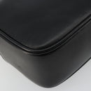 GUCCI Bamboo Chain Shoulder Bag Leather Black Gold Auth ep14306-16