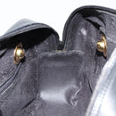GUCCI Bamboo Chain Shoulder Bag Leather Black Gold Auth ep14306-19