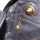 GUCCI Bamboo Chain Shoulder Bag Leather Black Gold Auth ep14306-21
