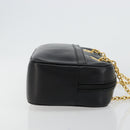 GUCCI Bamboo Chain Shoulder Bag Leather Black Gold Auth ep14306-3