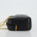 GUCCI Bamboo Chain Shoulder Bag Leather Black Gold Auth ep14306-4