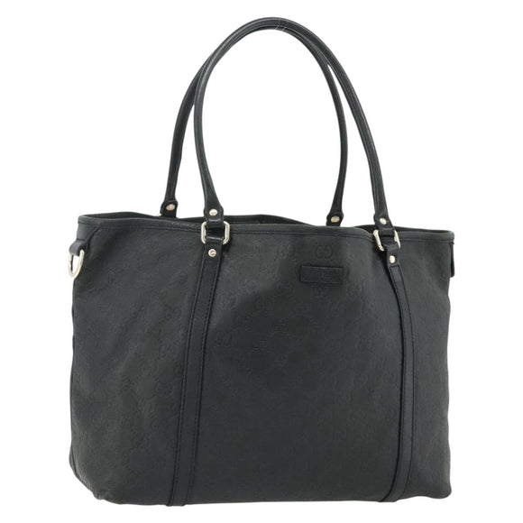 GUCCI GG Canvas Guccissima Tote Bag Leather Black Gold 197953 Auth ep14309