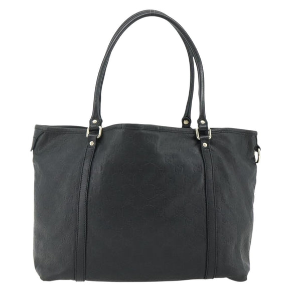 GUCCI GG Canvas Guccissima Tote Bag Leather Black Gold 197953 Auth ep14309