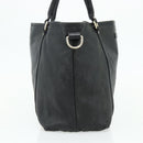 GUCCI GG Canvas Guccissima Tote Bag Leather Black Gold 197953 Auth ep14309-4