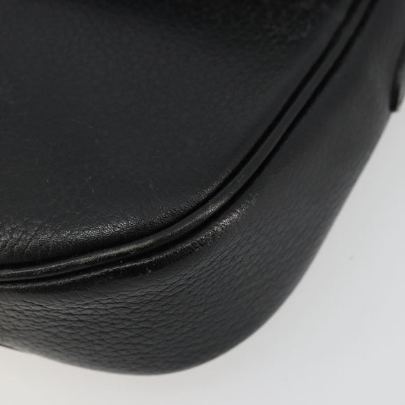 Burberrys Shoulder Bag Leather Black Gold Auth ep14310
