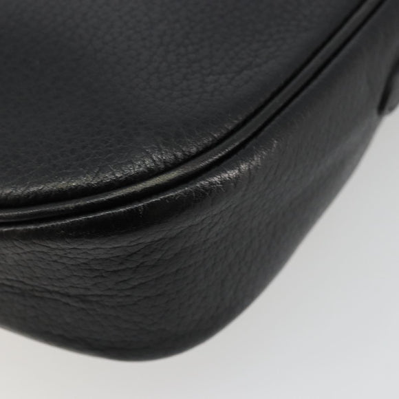 Burberrys Shoulder Bag Leather Black Gold Auth ep14310