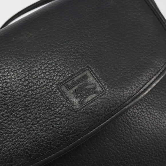 Burberrys Shoulder Bag Leather Black Gold Auth ep14310